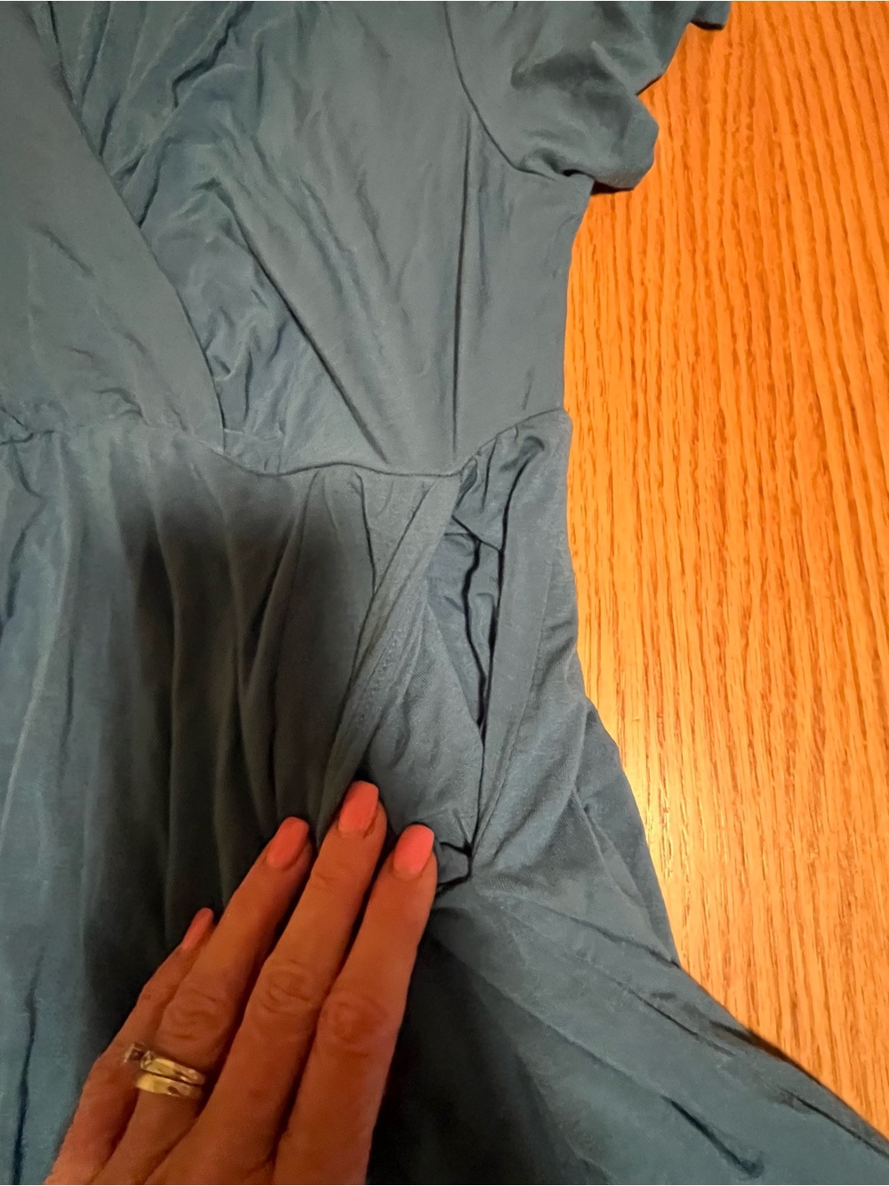 Torrid Dress 0 Super Soft Stretch Jersey Knit Plus Size 0 Teal Side Pockets - Picture 4 of 9